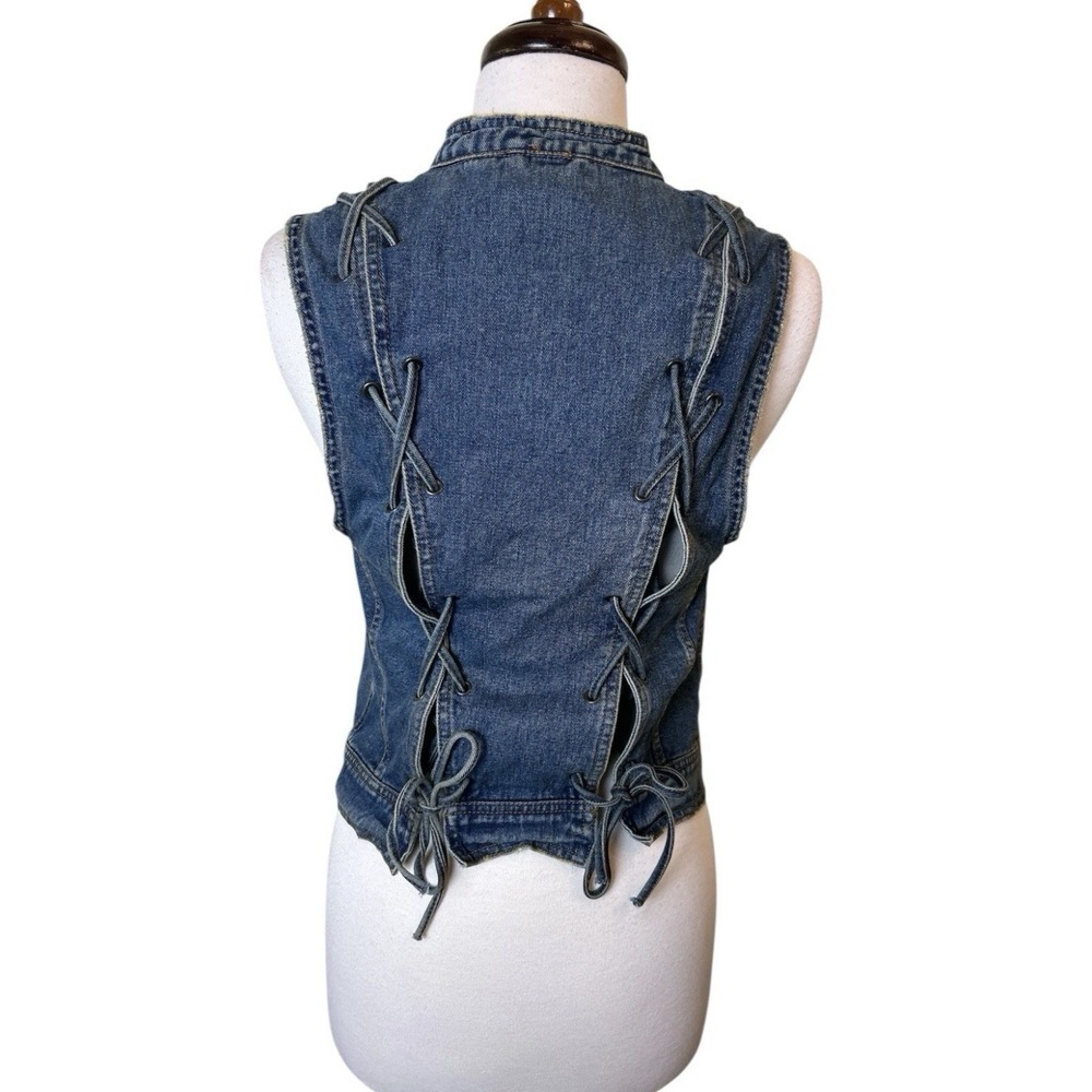 Free People Denim Vest Size S Blue Gilet Northern Light Western Cottage - Picture 7 of 7